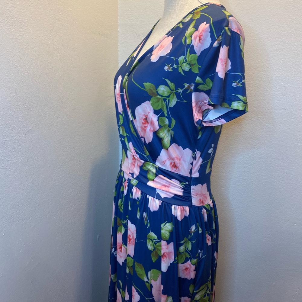 Ouges Blue Floral Maxi Dress - image 4